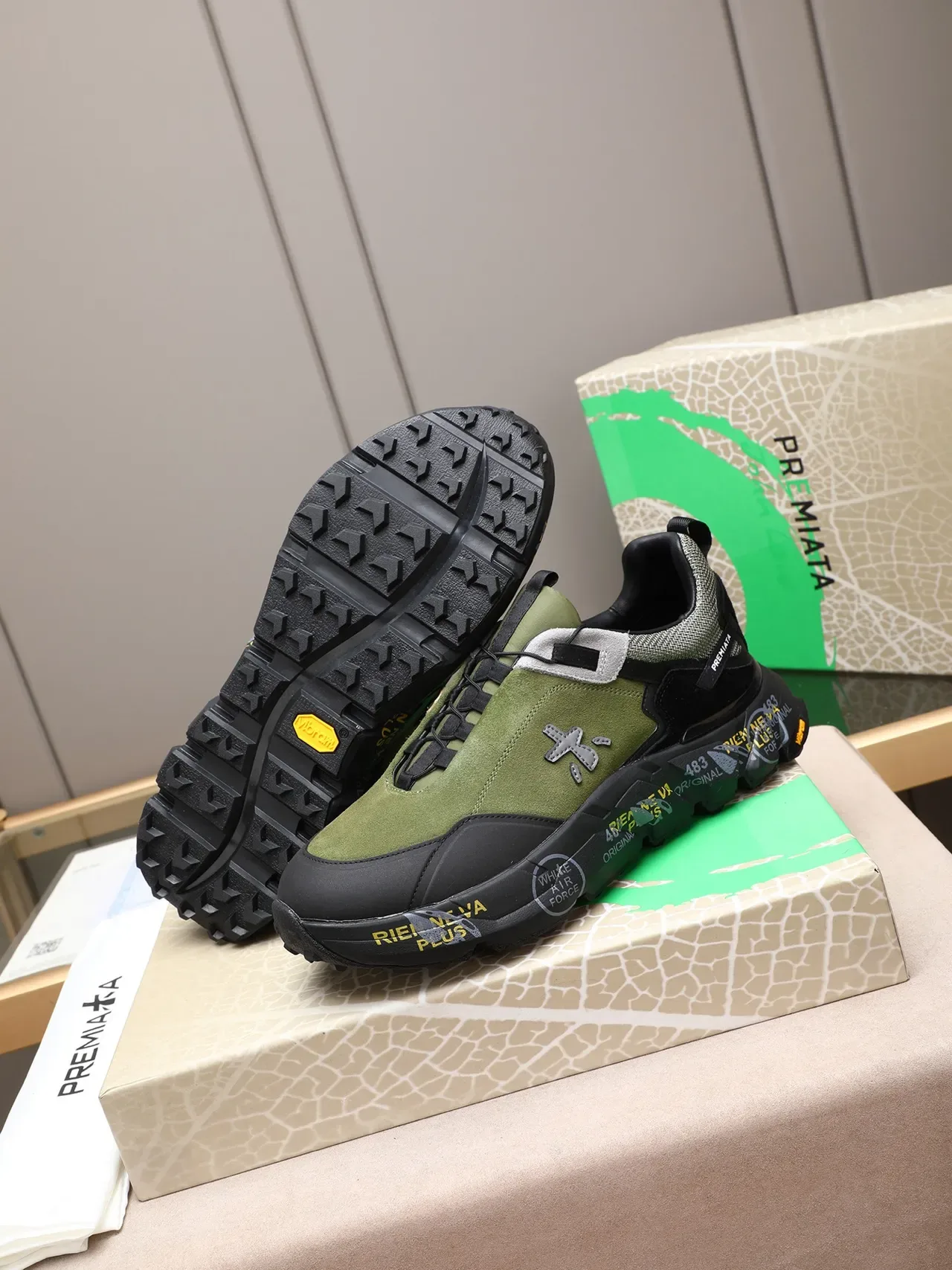 Premiata Rien Ne Va Plus Vert Olive Chunky Lifestyle Sneakers 4