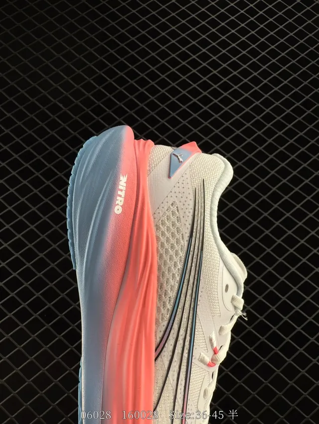 Puma Deviate NITRO 3 أبيض وردي أزرق أحذية جري 5