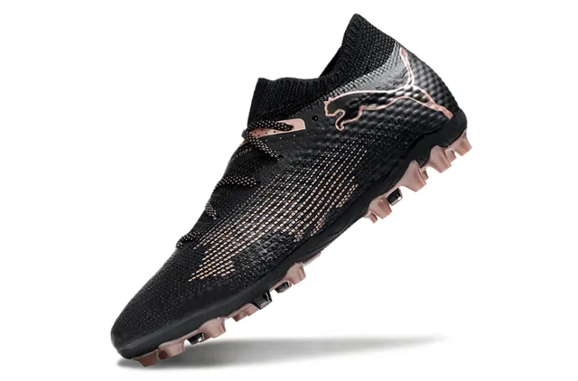 Puma Future Z علوة سوداء ذهبية من التريكو نظام الرباط المتكامل أحذية كرة القدم للأرض الصلبة 3