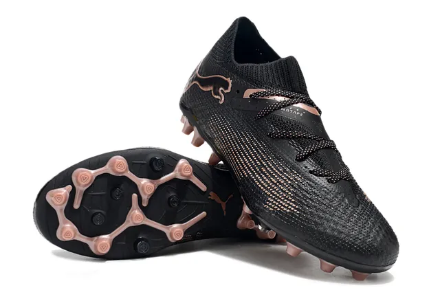 Puma Future Z علوة سوداء ذهبية من التريكو نظام الرباط المتكامل أحذية كرة القدم للأرض الصلبة 4