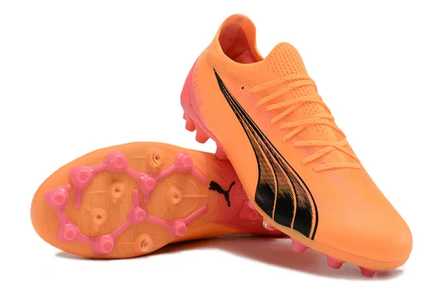 Puma Future Z Faster কমলা গোলাপি দৃঢ় মাটির ফুটবল জুতা 3