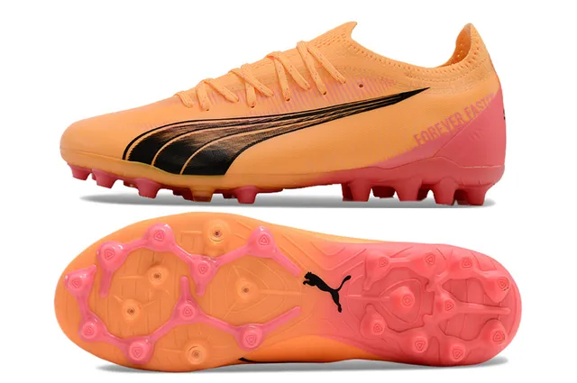 Puma Future Z Faster কমলা গোলাপি দৃঢ় মাটির ফুটবল জুতা 5