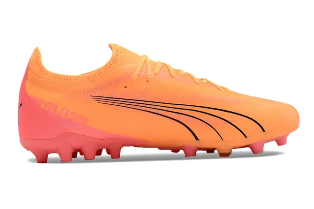 Puma Future Z Faster কমলা গোলাপি দৃঢ় মাটির ফুটবল জুতা 7