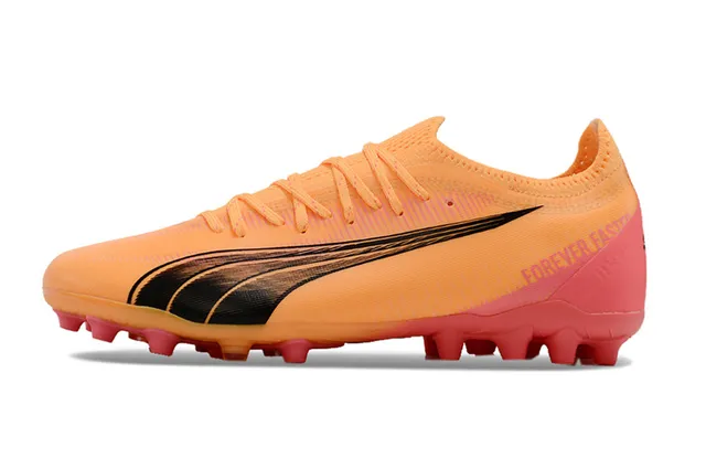 Puma Future Z Faster কমলা গোলাপি দৃঢ় মাটির ফুটবল জুতা 8