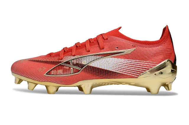 Puma Future Z Vermelho e Dourado Sapatos de futebol para campo firme 7