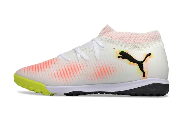 Puma Future Z সাদা কমলা সক-ফিট কলার গ্র্যাডিয়েন্ট স্ট্রাইপ আপার টার্ফ ফুটবল জুতা 7