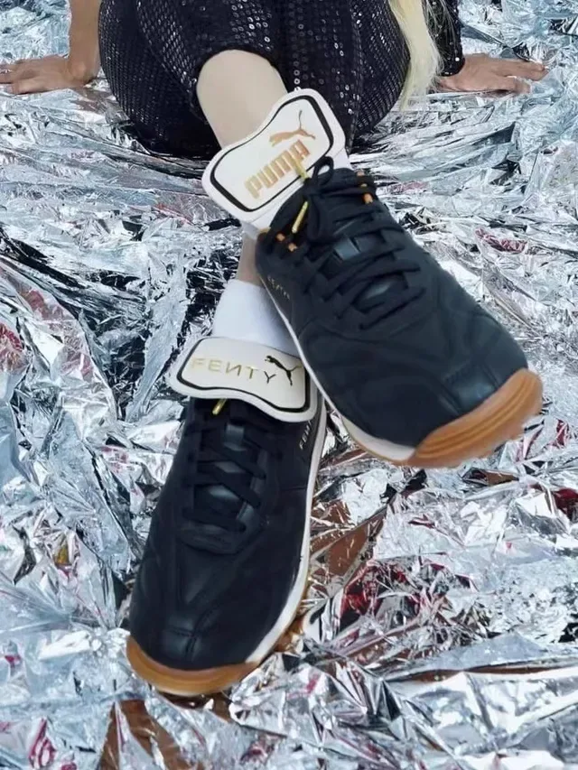 Puma Palermo Black Gold tige en cuir matelassé T-Toe Cap chaussures lifestyle 5