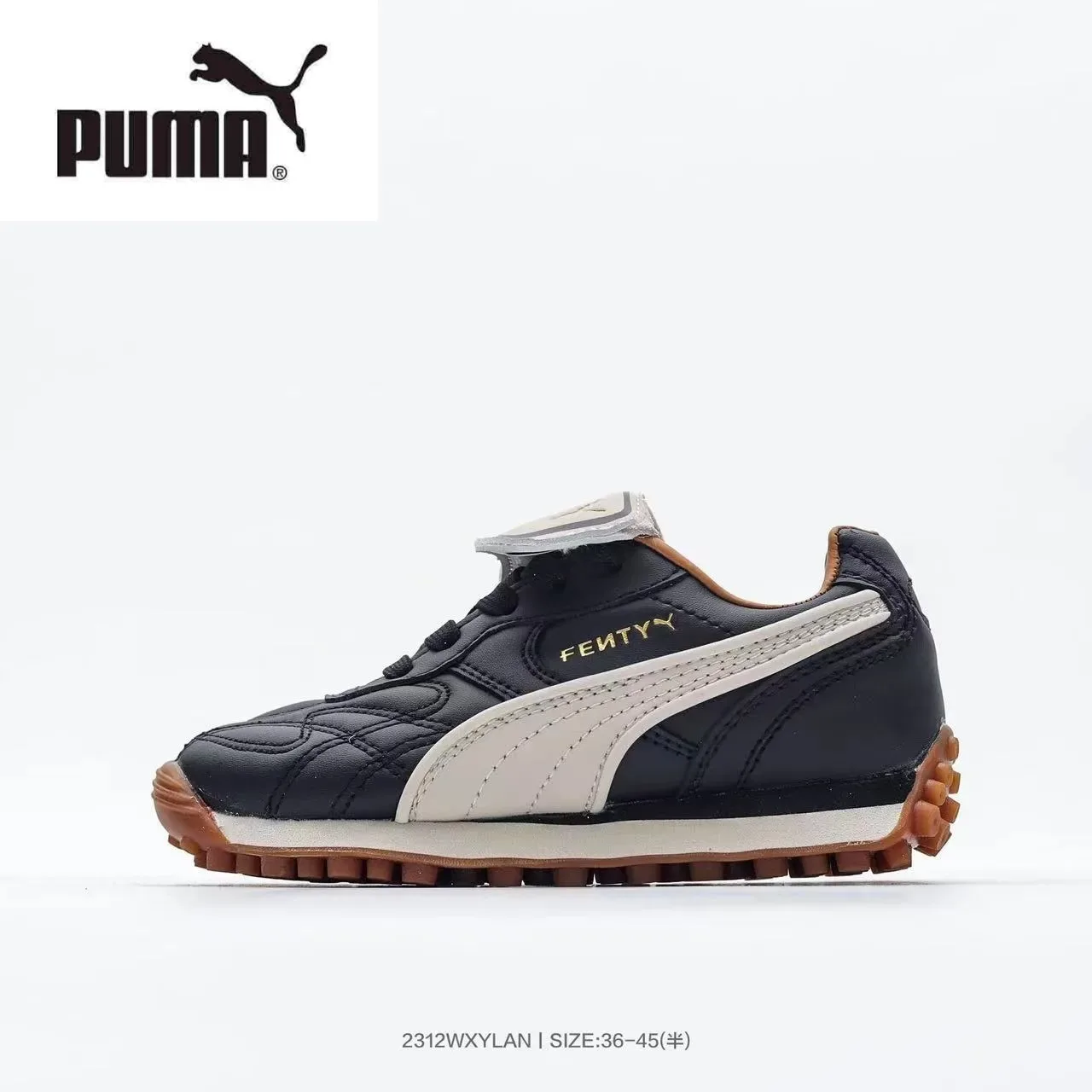 Puma Palermo Black Gold tige en cuir matelassé T-Toe Cap chaussures lifestyle 14
