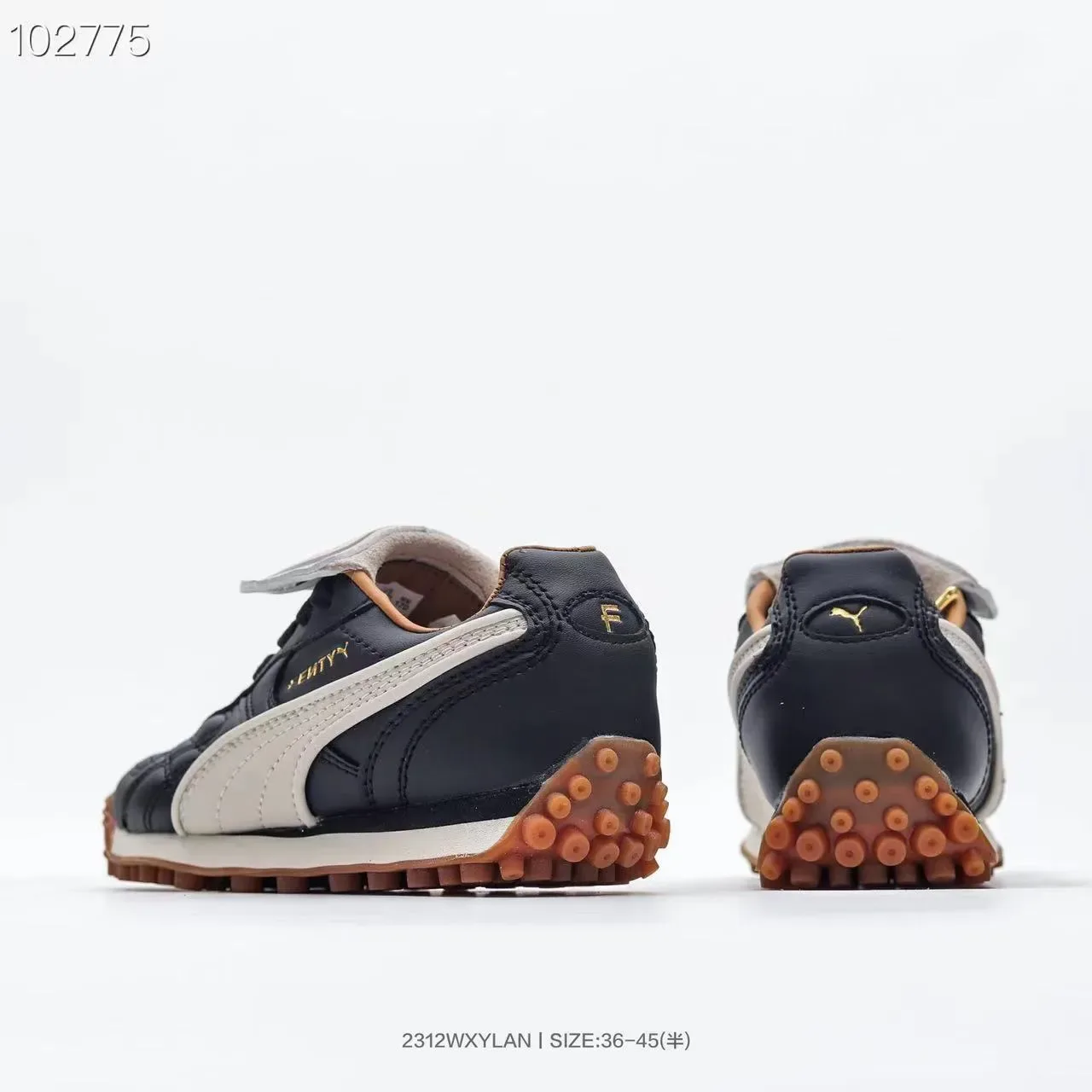 Puma Palermo Black Gold tige en cuir matelassé T-Toe Cap chaussures lifestyle 21