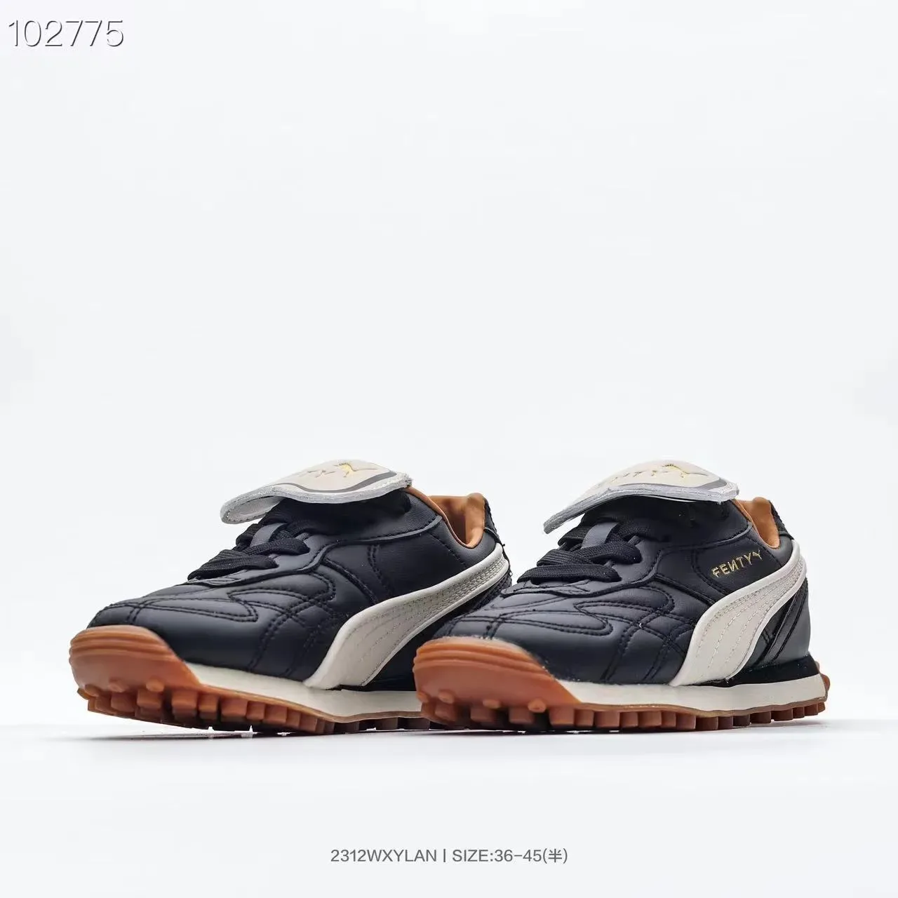 Puma Palermo Black Gold tige en cuir matelassé T-Toe Cap chaussures lifestyle 22