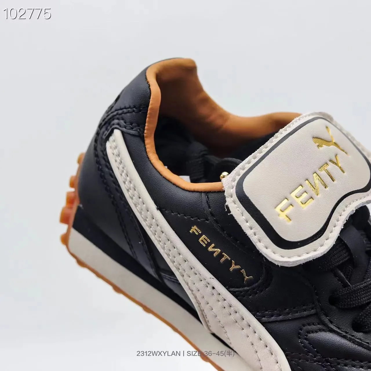Puma Palermo Black Gold tige en cuir matelassé T-Toe Cap chaussures lifestyle 24