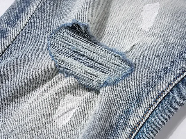 Jeans Purple Brand usés lavage clair avec éclaboussures de peinture 9