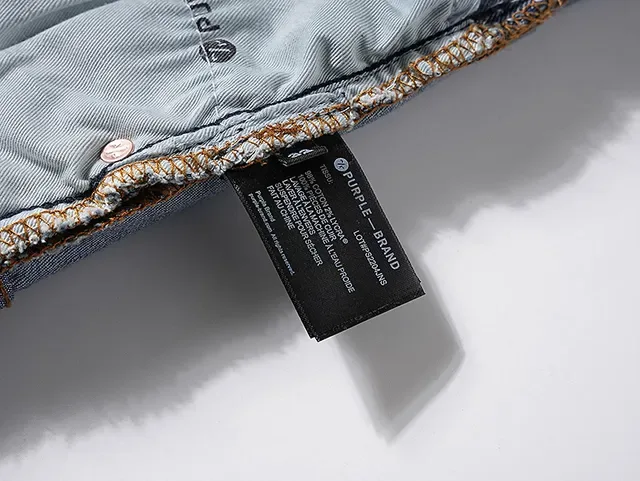 Jeans Purple Brand usés lavage clair avec éclaboussures de peinture 10