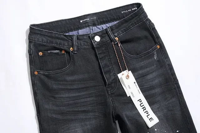 Purple Brand Distressed Slim-Fit Faded Black Jeans 4