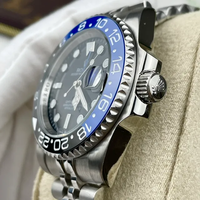Rolex Black Blue Stainless Steel Case Two-Tone Ceramic Bezel Mechanical Watch 7