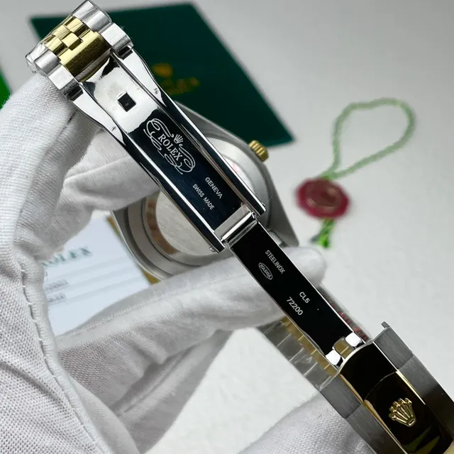 Rolex Sky-Dweller ثنائي اللون من الفولاذ المقاوم للصدأ والذهب وجه أبيض ساعة ميكانيكية 5