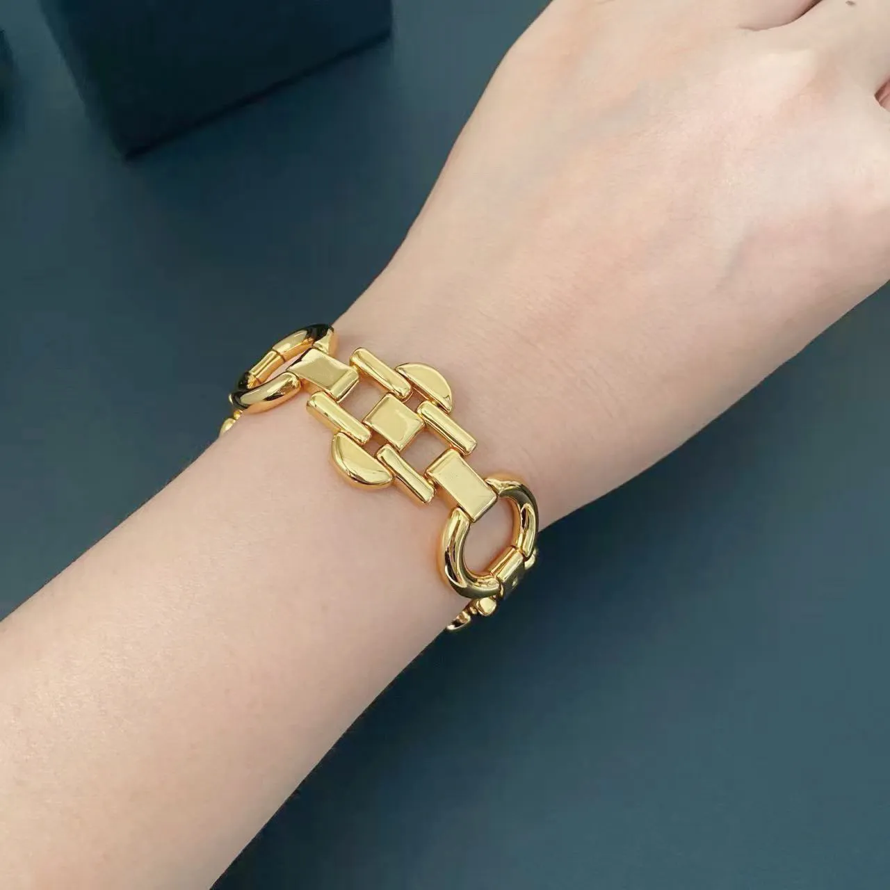 Saint Laurent Gold-Tone Chunky Link Bracelet 2
