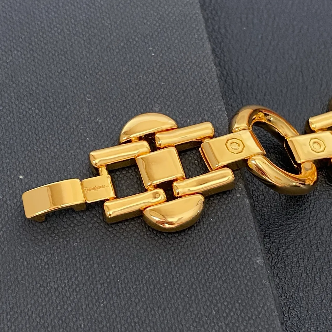 Saint Laurent Gold-Tone Chunky Link Bracelet 4