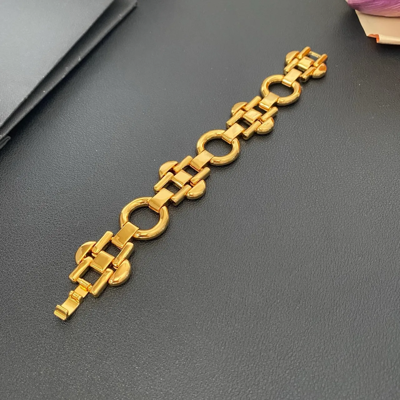 Saint Laurent Gold-Tone Chunky Link Bracelet 7