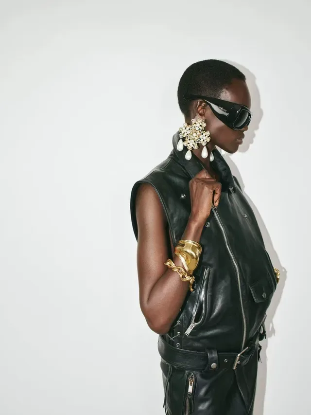 Saint Laurent Gold Twisted-Link Chain Polished Bracelet 3