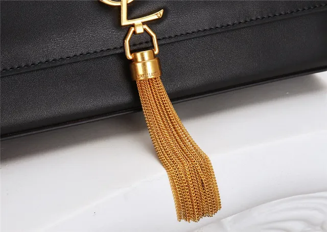 Saint Laurent Loulou Black Gold Chain Bag 6