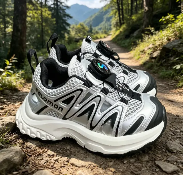 Salomon ACS Pro Silver Black Lime Green Chunky Sneakers 18