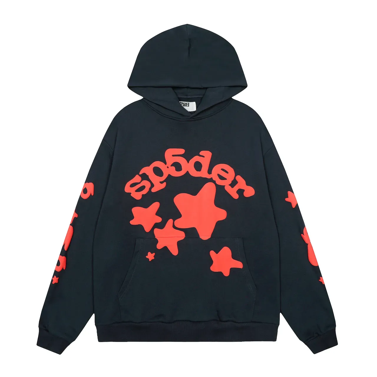 Sp5der Hoodie Oversized Fit Beige Red Graphique 12