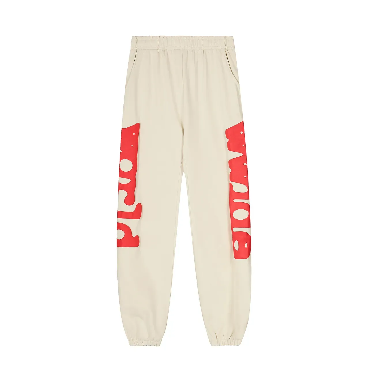 Sp5der Hoodie Oversized Fit Beige Red Graphique 15