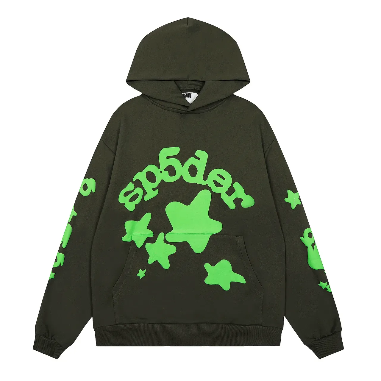 Sp5der Hoodie Oversized Fit Beige Red Graphique 19