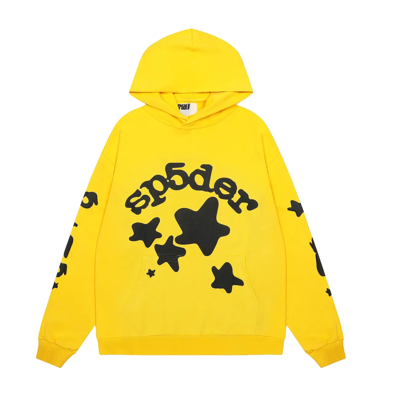 Sp5der 黄色黑色 Oversized 卫衣 印花 Joggers Tracksuit 2