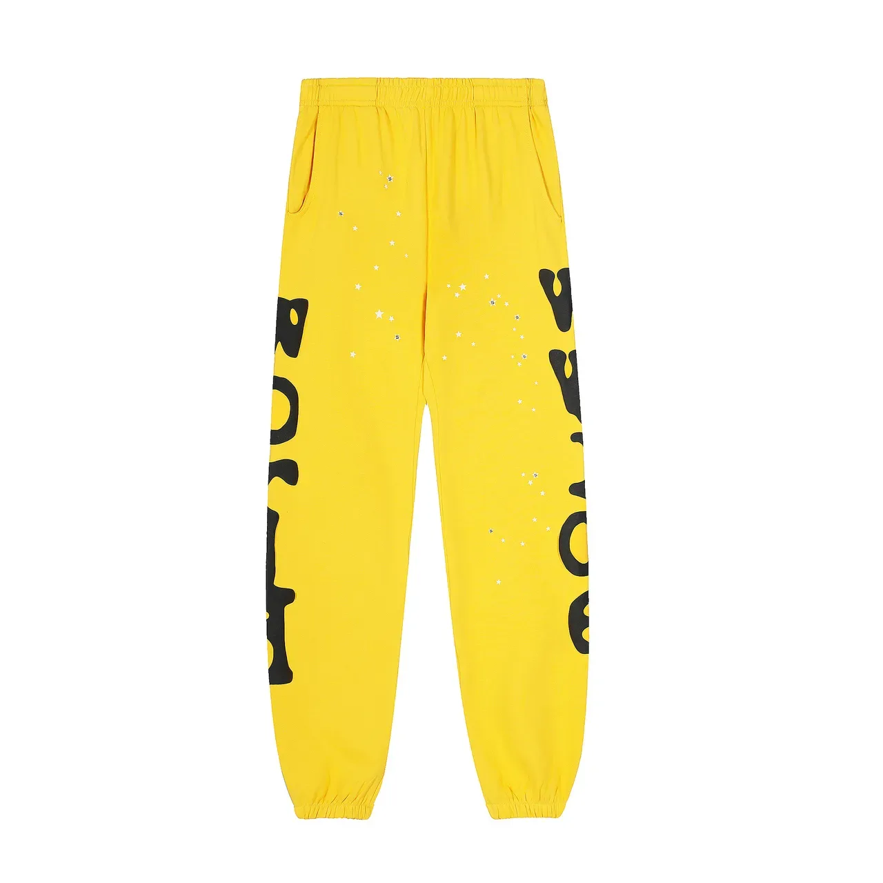 Sp5der 黄色黑色 Oversized 卫衣 印花 Joggers Tracksuit 5