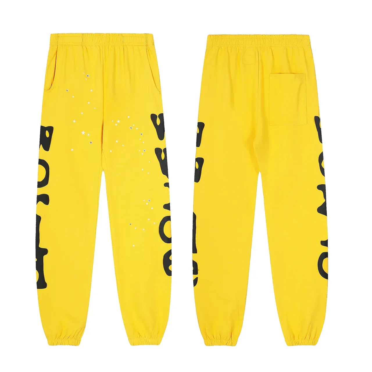 Sp5der 黄色黑色 Oversized 卫衣 印花 Joggers Tracksuit 7