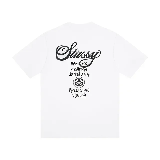 Stussy Stock Logo सिटी लिस्ट ग्राफिक टी-शर्ट 3