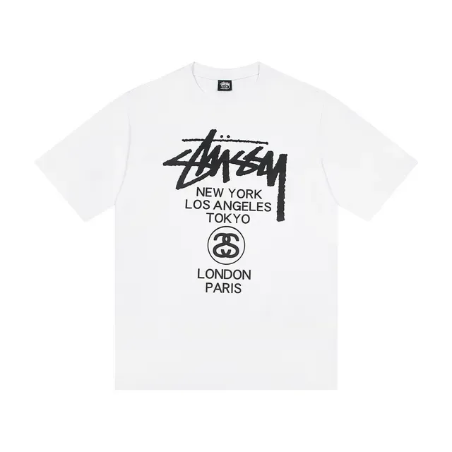 Stussy Stock Logo सिटी लिस्ट ग्राफिक टी-शर्ट 4