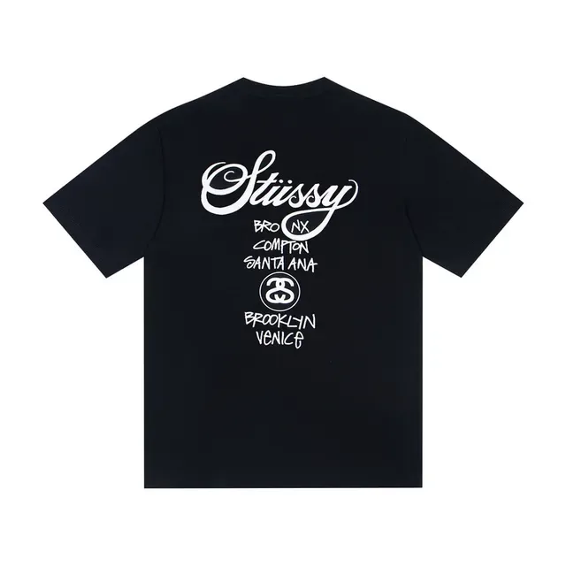 Stussy Stock Logo सिटी लिस्ट ग्राफिक टी-शर्ट 5