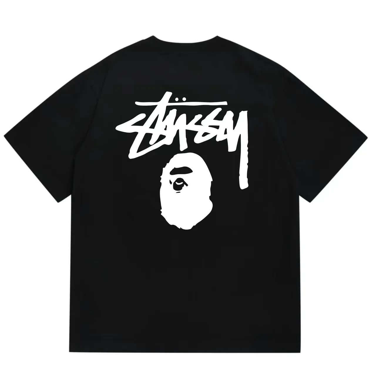 T-shirt rouge Stussy x A Bathing Ape Stock Logo 13