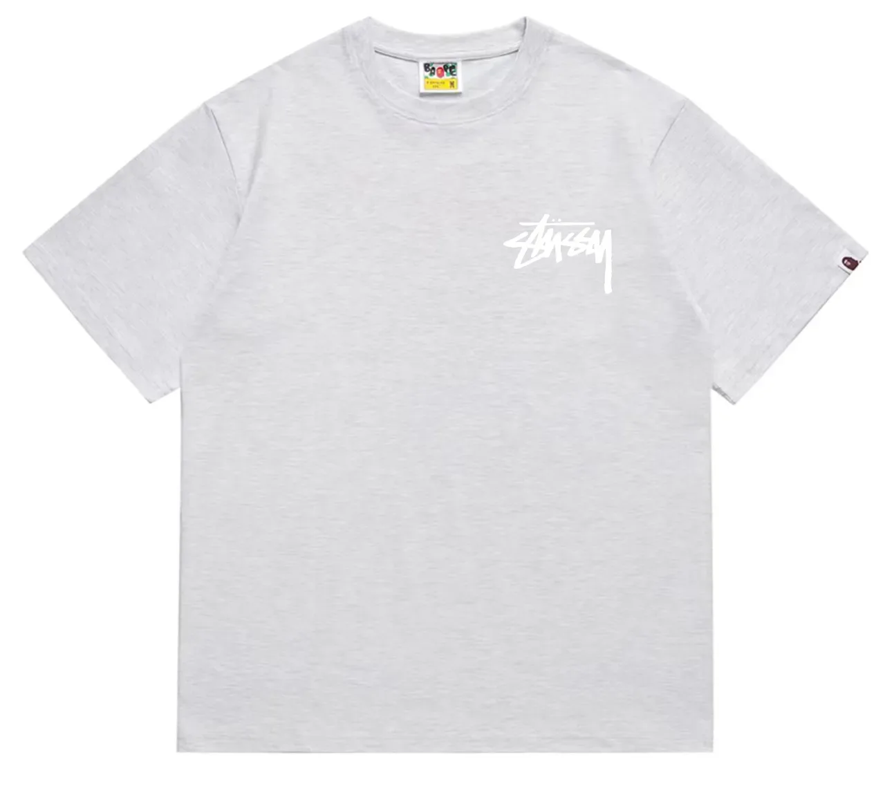 T-shirt rouge Stussy x A Bathing Ape Stock Logo 14
