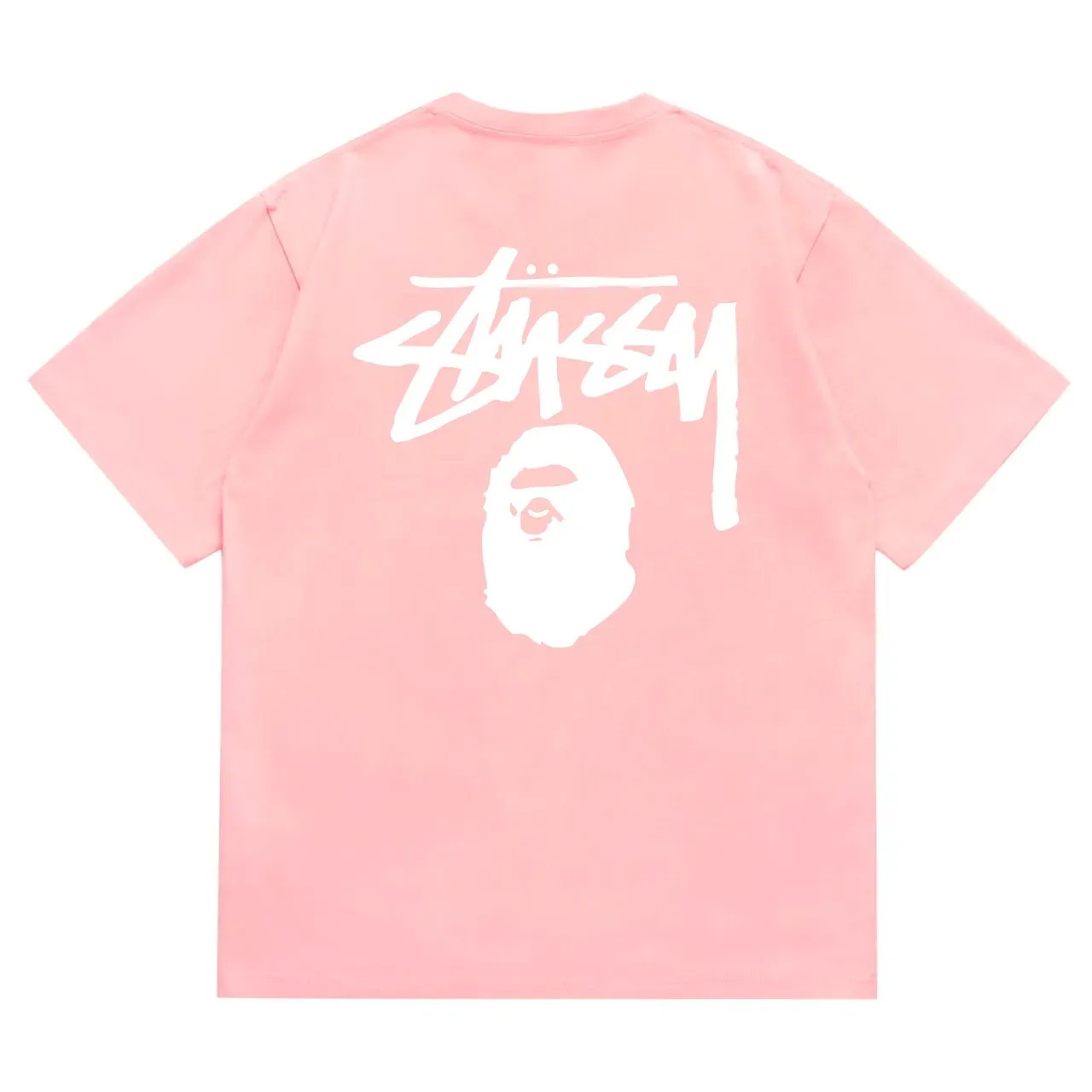 T-shirt rouge Stussy x A Bathing Ape Stock Logo 18