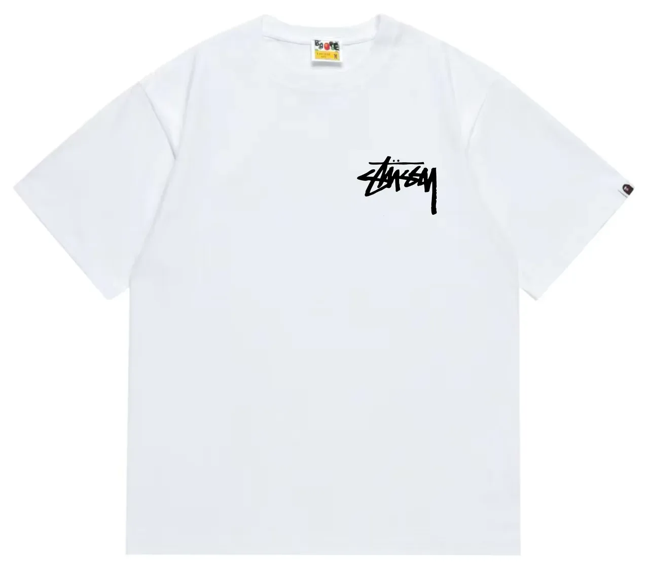 T-shirt rouge Stussy x A Bathing Ape Stock Logo 19