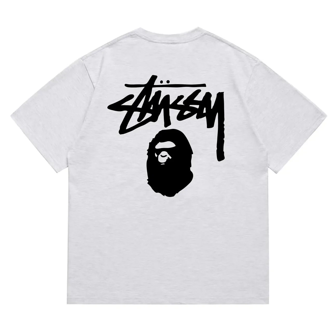 T-shirt rouge Stussy x A Bathing Ape Stock Logo 21