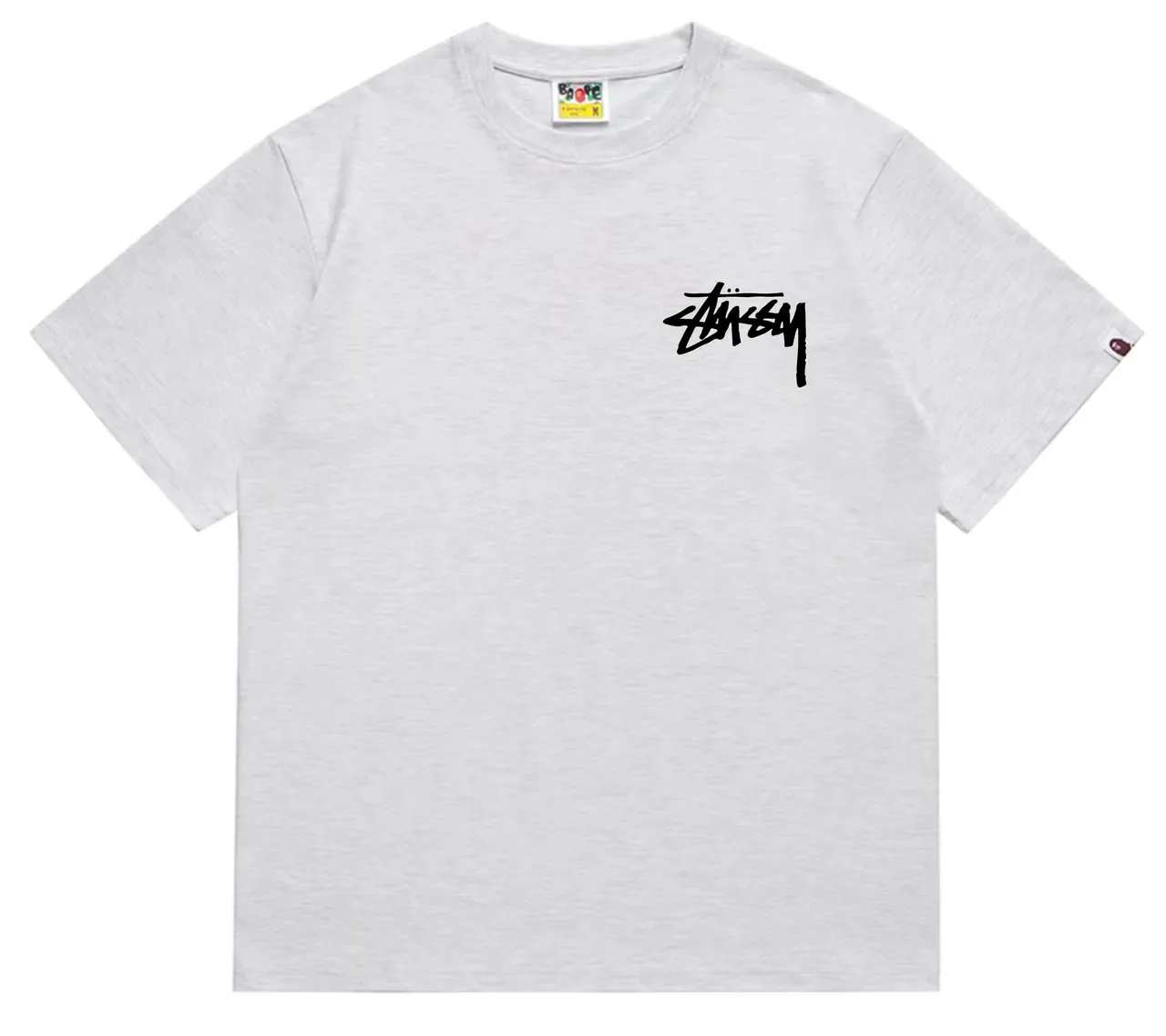 T-shirt rouge Stussy x A Bathing Ape Stock Logo 23