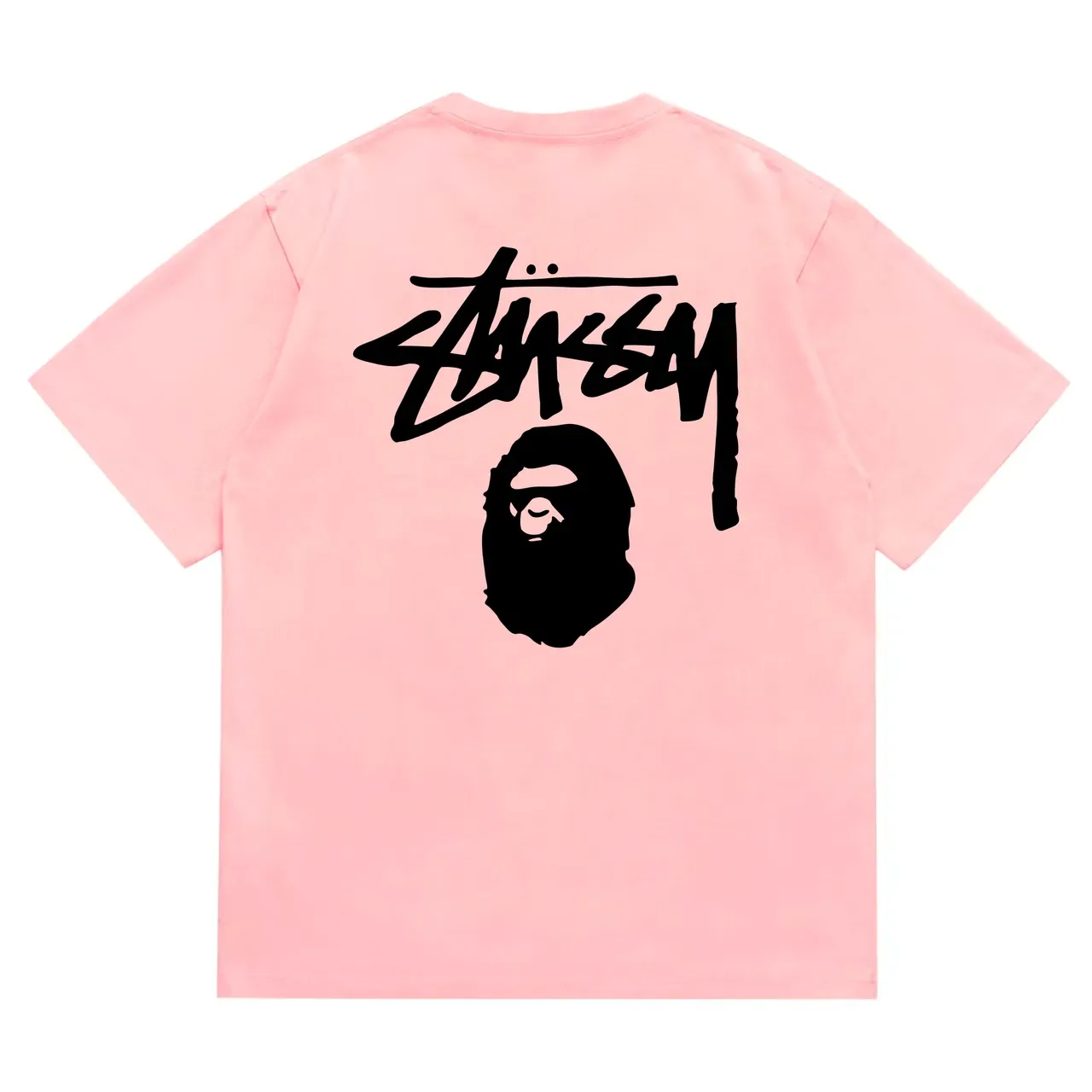 T-shirt rouge Stussy x A Bathing Ape Stock Logo 24
