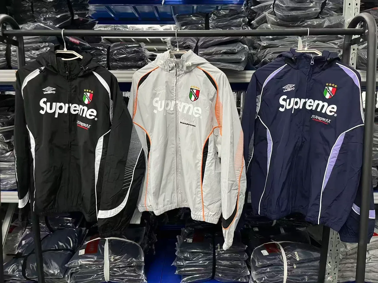 Supreme Black White Full-Zip Contrast-Panel Windbreaker 2