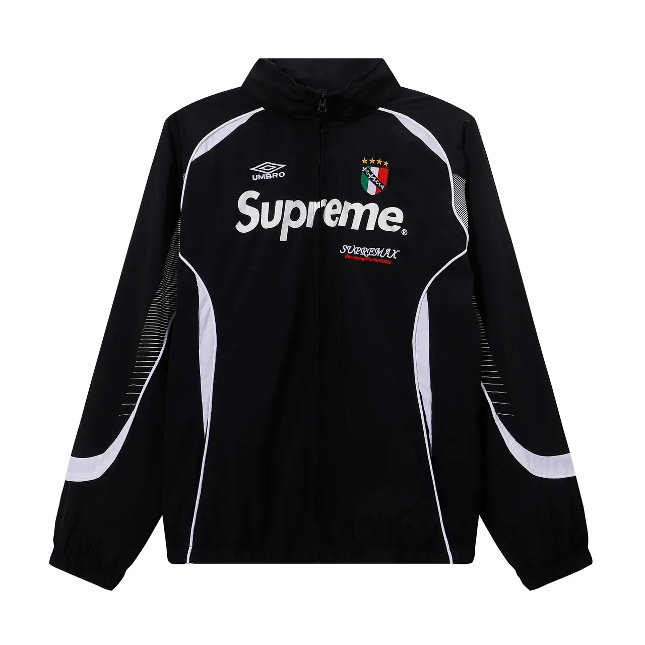 Supreme Black White Full-Zip Contrast-Panel Windbreaker 7