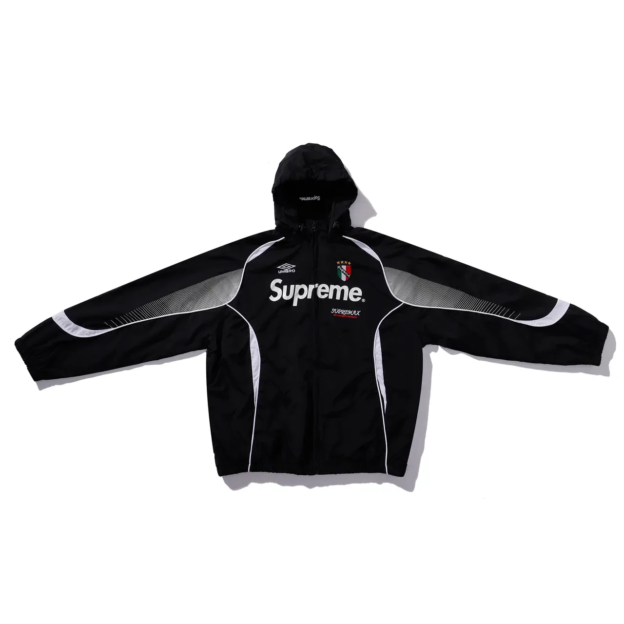 Supreme Black White Full-Zip Contrast-Panel Windbreaker 8