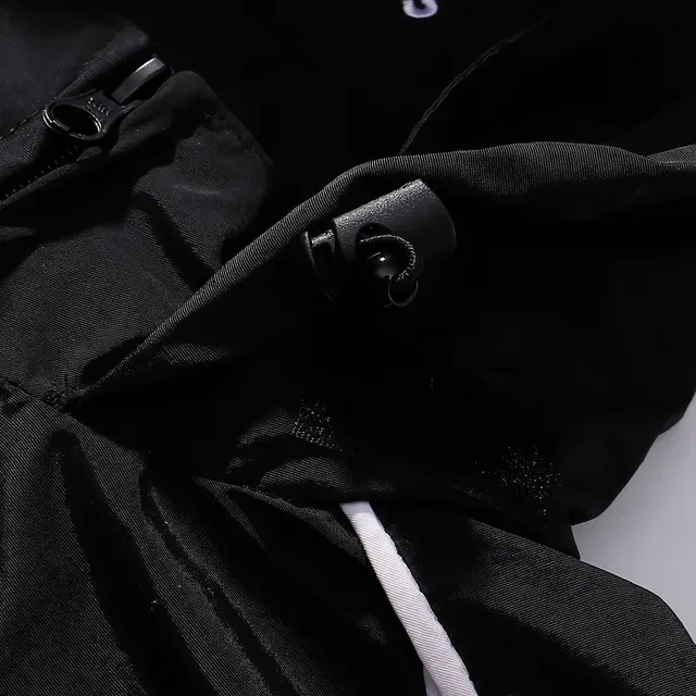Supreme Black White Full-Zip Contrast-Panel Windbreaker 10
