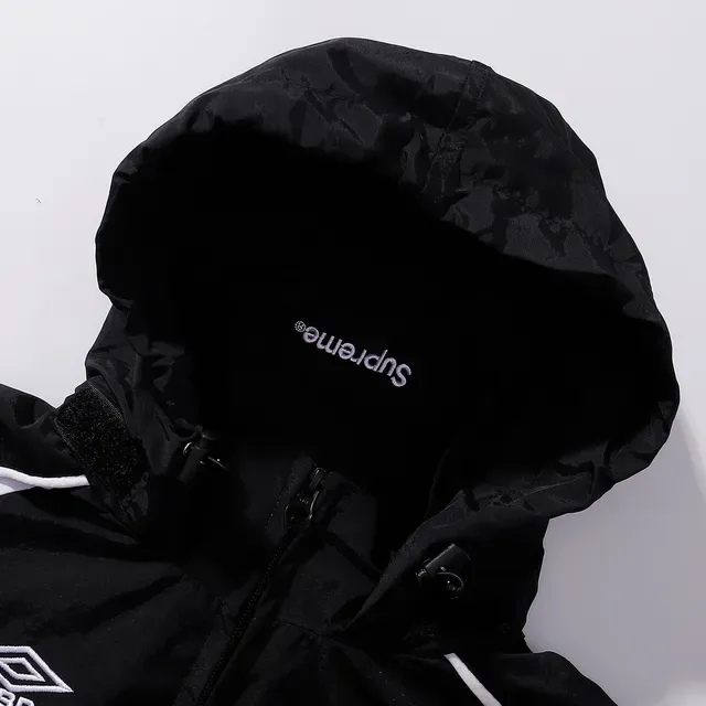 Supreme Black White Full-Zip Contrast-Panel Windbreaker 11