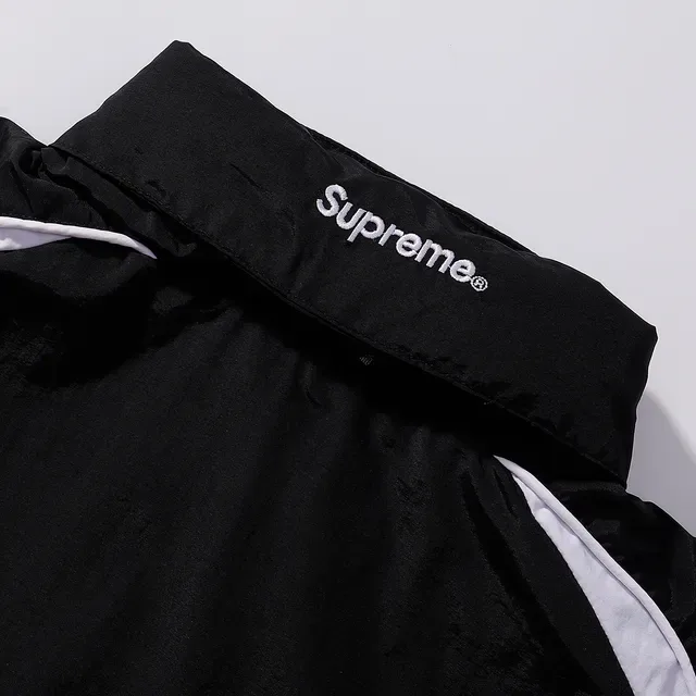 Supreme Black White Full-Zip Contrast-Panel Windbreaker 12