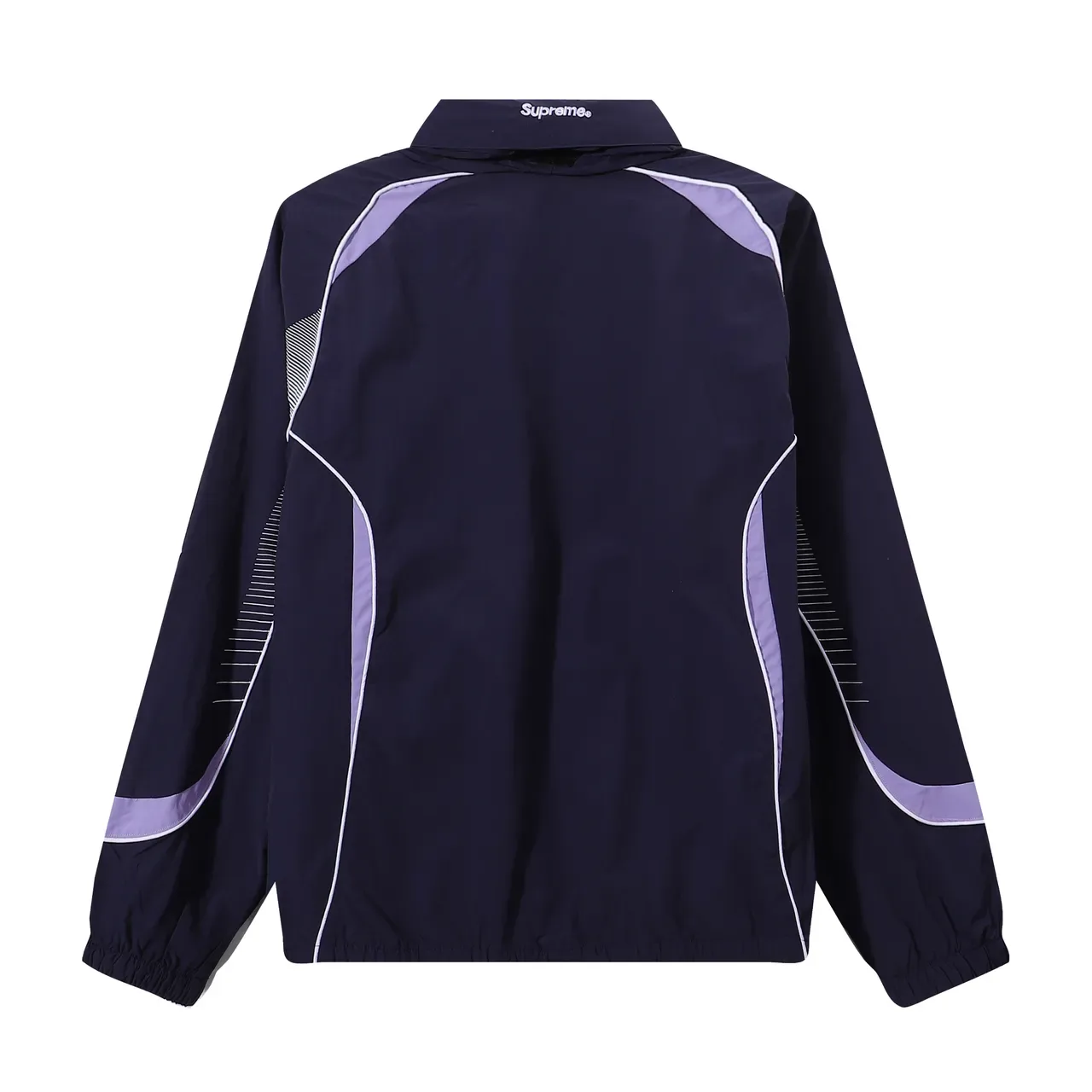 Supreme Black White Full-Zip Contrast-Panel Windbreaker 17