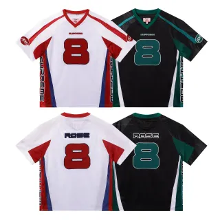 Supreme Rose Collaboration White Red V-Neck Mesh Construction Jersey